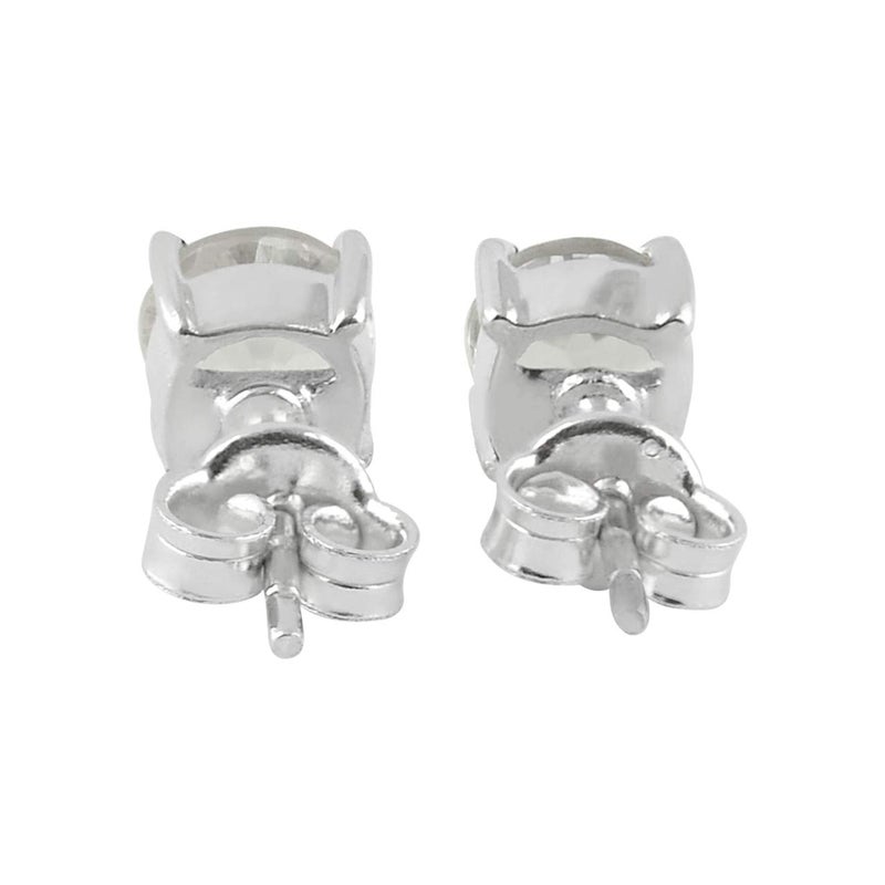Starborn Danburite Faceted 6mm Round Post Earrings in Sterling Silver - Image 2